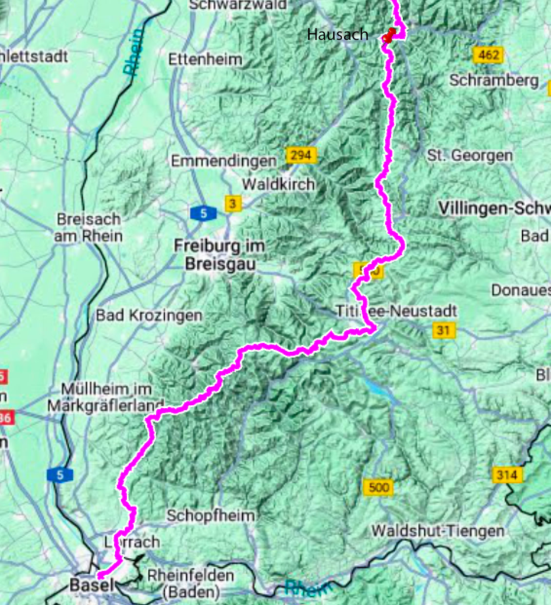 Westweg zwischen Basel und Hausach