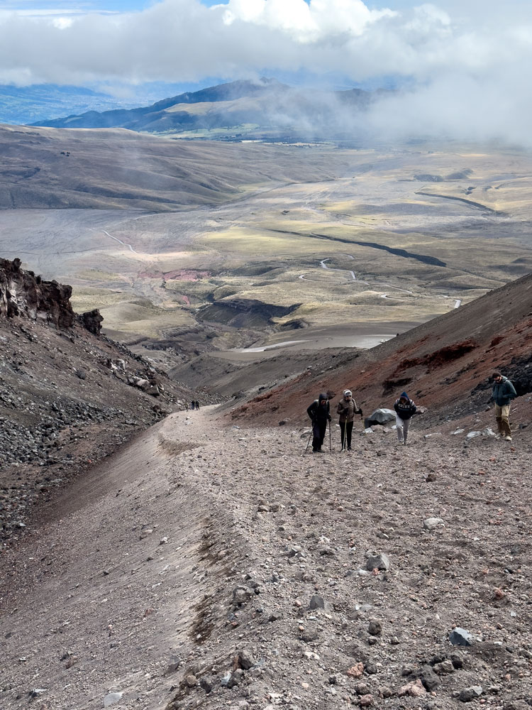Aufstieg am Coptopaxi zum Refugio Jose Ribas