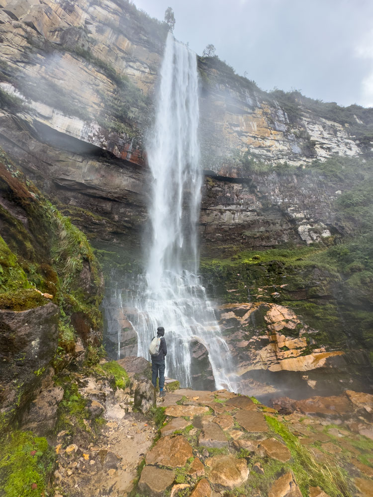 obere Fallstufe des Gocta-Wasserfalls