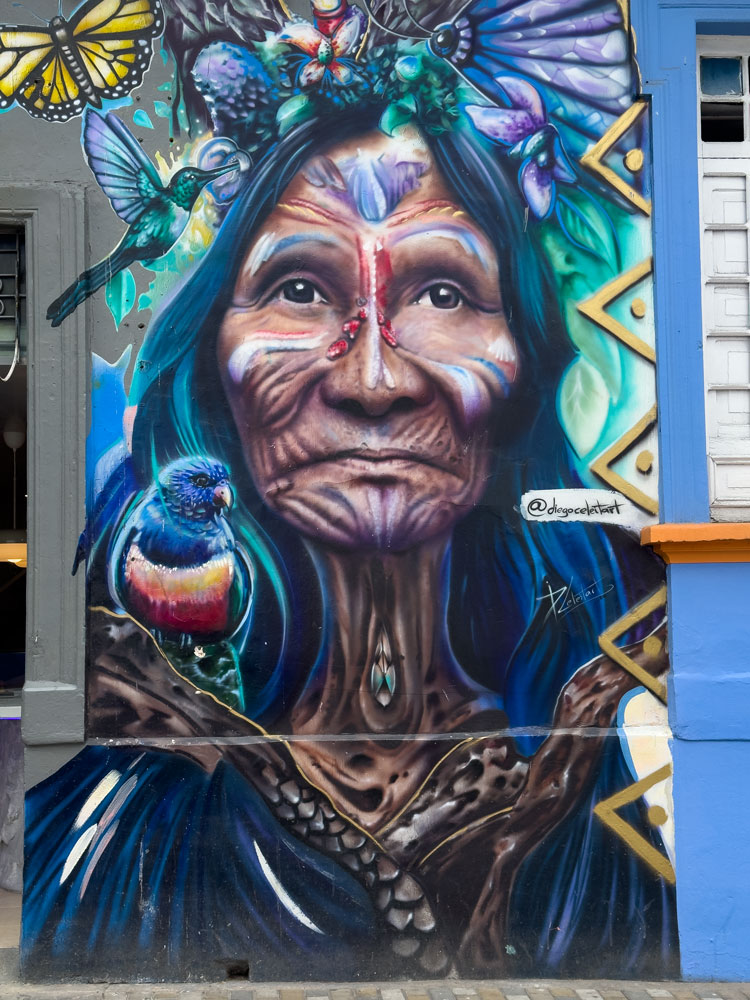 Mural in der Altstadt von Bogota