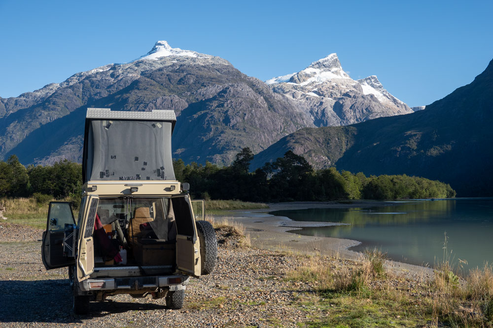 Stellplatz am Rio Baker bei Tortel