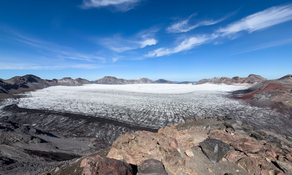 Eis und Feuer - Gletscher in der Caldera des Sollipulli