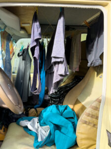 Wäschetrocknen im Landcuriser