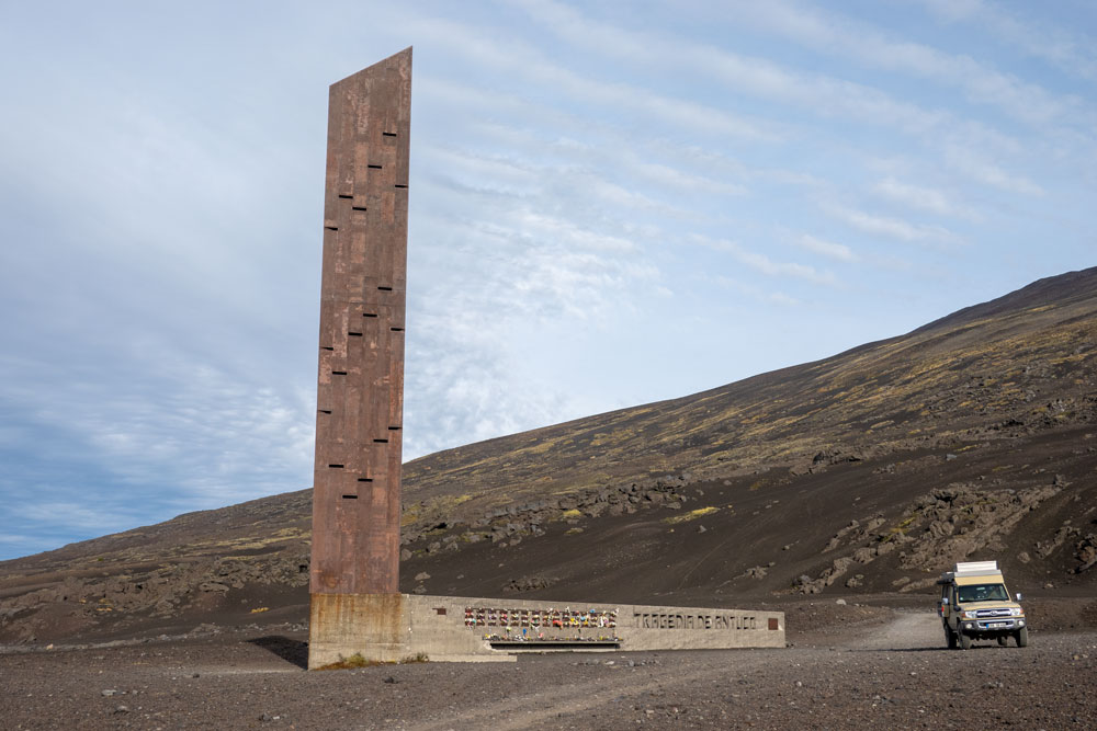 Memorial Mártires de Antuco Parque Nacional Laguna del Laja zu Ehren 45 in einem Schneesturm gestorbener Soldaten