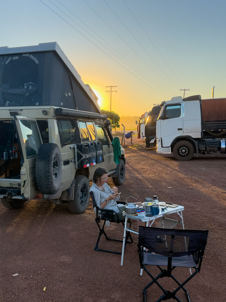 Truckerleben mit Sonnenuntergang