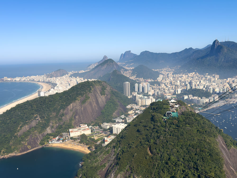 Blick vom Zuckerhut auf den Süden von Rio de Janeiro